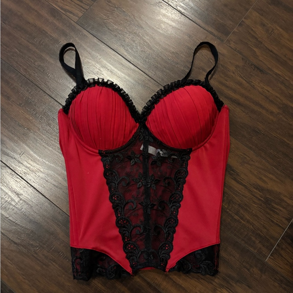 Red and Black Bustier Lingerie